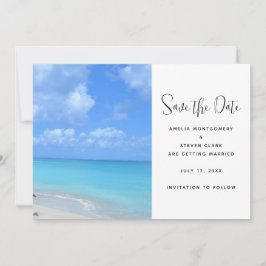Beautiful Turquoise Tropical Beach Wedding セーブザデート