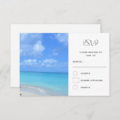 Beautiful Turquoise Tropical Beach Wedding 出欠カード (正面/裏面)