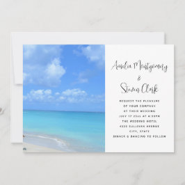 Beautiful Turquoise Tropical Beach Wedding 招待状