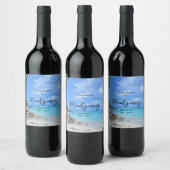 Beautiful Turquoise Tropical Beach Wine Making ワインラベル (ボトル)