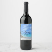 Beautiful Turquoise Tropical Beach Wine Making ワインラベル (正面)