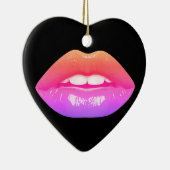 Beautiful Two-Tone Lips on a Valentines Day Tree セラミックオーナメント (右)