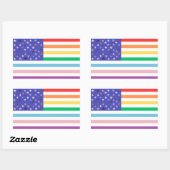 Beautiful USA Flag Rectangular Sticker 長方形シール (シート)