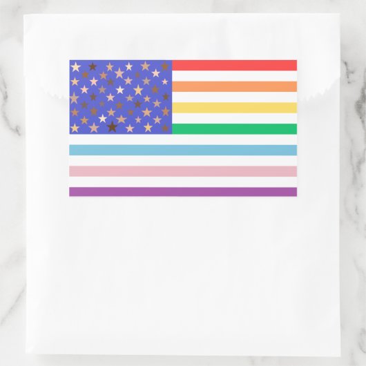 Beautiful USA Flag Rectangular Sticker 長方形シール (バッグ)