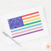 Beautiful USA Flag Rectangular Sticker 長方形シール (封筒)