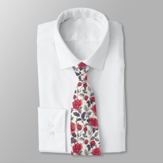 Beautiful Valentine Gifts For Men Rose Floral ネクタイ (タイ)
