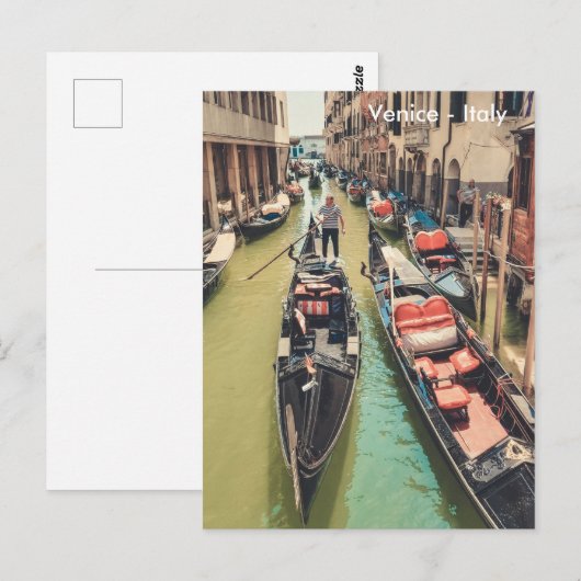 Beautiful Venice with Gondola Scene ポストカード (正面/裏面)