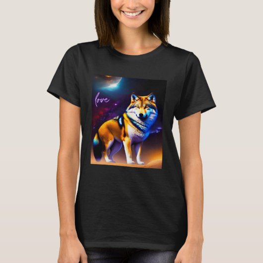Beautiful Vibrant Wolf Nature s Beauty  1 Tシャツ (正面)