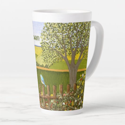 Beautiful View Retirement カフェラテマグ (右アングル)