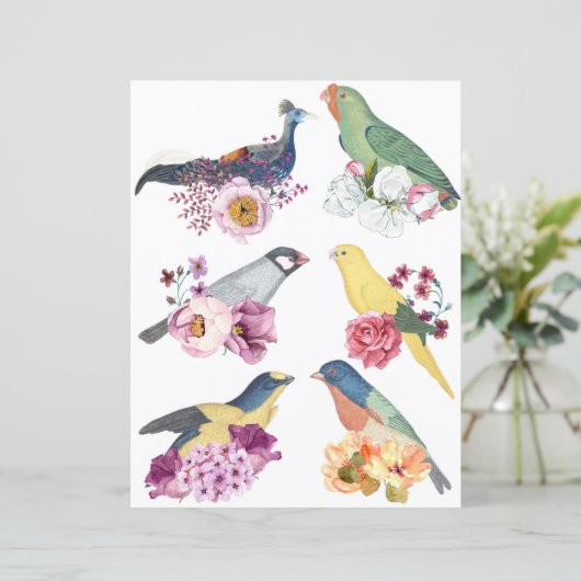 Beautiful vintage birds with flowers scrapbooking (スタンド正面)