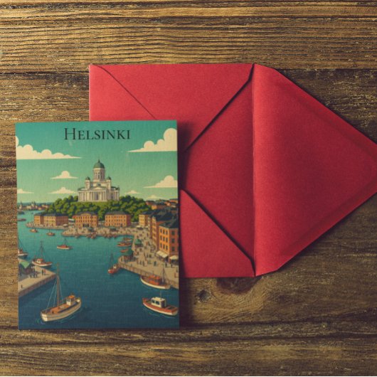 Beautiful Vintage Helsinki Finland Cityscape ポストカード
