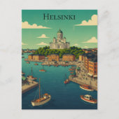 Beautiful Vintage Helsinki Finland Cityscape ポストカード (正面)