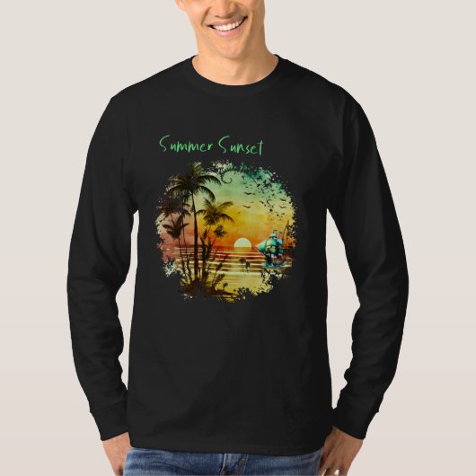 Beautiful Vintage Island Sunset  1 Tシャツ (正面)