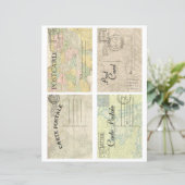 Beautiful vintage old maps postcards scrapbooking  (スタンド正面)