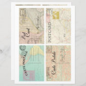 Beautiful vintage old maps postcards scrapbooking (正面/裏面)