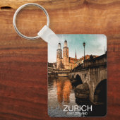 Beautiful Vintage Zurich Switzerland City View キーホルダー (正面)