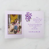 Beautiful Violetsフローラ母の日写真 カード (内部)