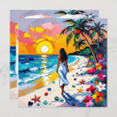 Beautiful Walk on the Beach ノートカード (正面/裏面)