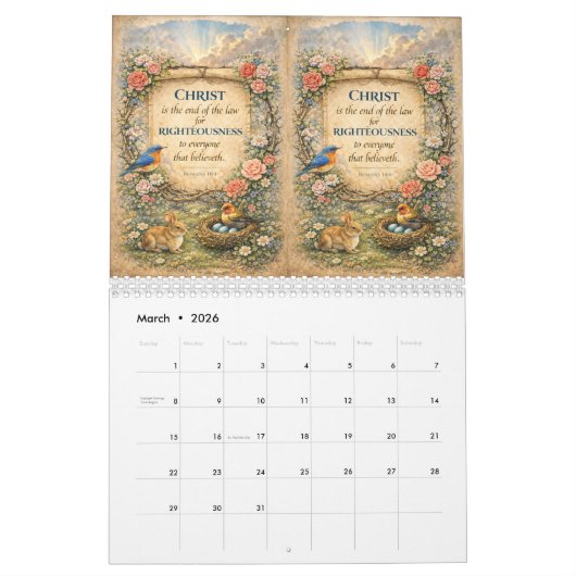 Beautiful Wall Calendar with Scripture カレンダー (3月 2026)