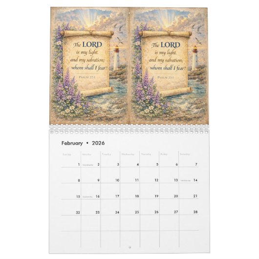 Beautiful Wall Calendar with Scripture カレンダー (2月 2026)