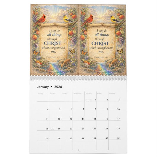 Beautiful Wall Calendar with Scripture カレンダー (1月 2026)