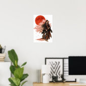 Beautiful Warrior | Oriental Japanese Art ポスター (ホームオフィス)