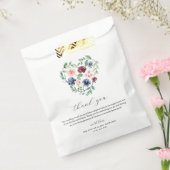 Beautiful Waterカラーフローラ結婚ハート フェイバーバッグ (封をした状態)