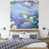 Beautiful Water Lilies Monet Art キャンバスプリント (インサイチュ (寝室))