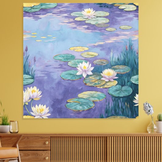 Beautiful Water Lilies Monet Art キャンバスプリント (インサイチュ (リビング))