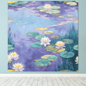 Beautiful Water Lilies Monet Art キャンバスプリント (インサイチュ (ウッドフロア))