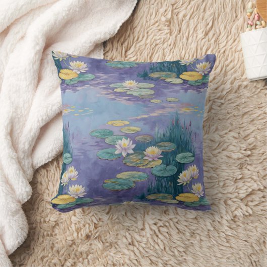 Beautiful Water Lilies Monet Art クッション (ブランケット)