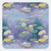 Beautiful Water Lilies Monet Art スクエアシール (正面)