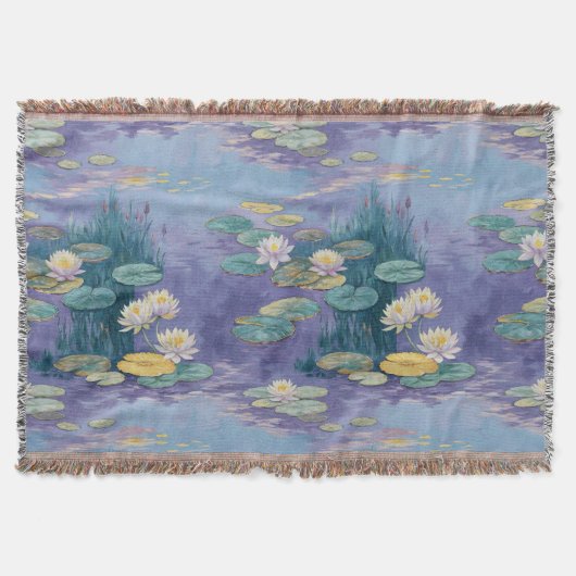 Beautiful Water Lilies Monet Art スローブランケット (正面)