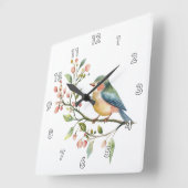 Beautiful Watercolor Bird スクエア壁時計 (傾斜)