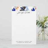 Beautiful Watercolor Dragonfly Pattern Border 便箋 (スタンド正面)