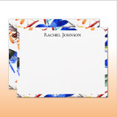 Beautiful Watercolor Dragonfly Pattern Frame ノートカード