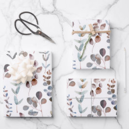 Beautiful Watercolor Eucalyptus Leaves  ラッピングペーパーシート