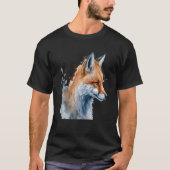 Beautiful Watercolor Fox Portrait Tシャツ (正面)