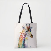 Beautiful Watercolor Giraffe Tote Bag トートバッグ (正面)