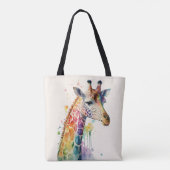 Beautiful Watercolor Giraffe Tote Bag トートバッグ (裏面)