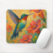 Beautiful Watercolor Hummingbird Mousepad マウスパッド (マウス)