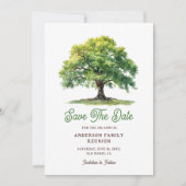 Beautiful Watercolor Oak Tree Family Reunion  セーブザデート (正面)