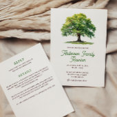 Beautiful Watercolor Oak Tree Family Reunion  招待状