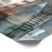 Beautiful Watercolor of Paris Travel ポスター (角)