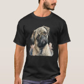 Beautiful Watercolor Pug Portrait Tシャツ (正面)