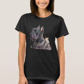 Beautiful Watercolor Scottish Terrier Portrait Tシャツ (正面)