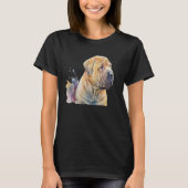 Beautiful Watercolor Shar Pei Portrait Tシャツ (正面)