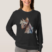 Beautiful Watercolor Sphynx cat Portrait Tシャツ (正面)