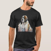 Beautiful Watercolor St Bernard Portrait Tシャツ (正面)