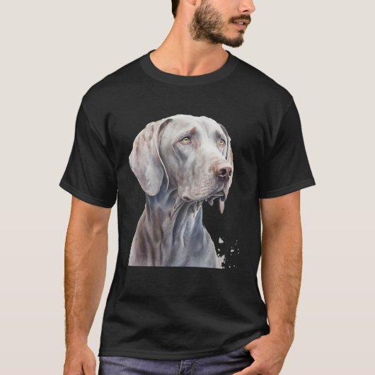 Beautiful Watercolor Weimaraner Portrait Tシャツ (正面)